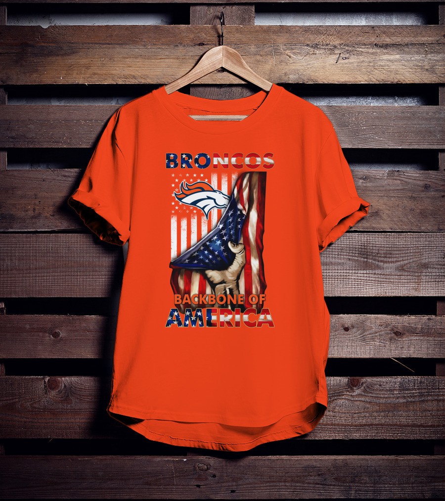 Broncos Backbone Of America Flag T-Shirt