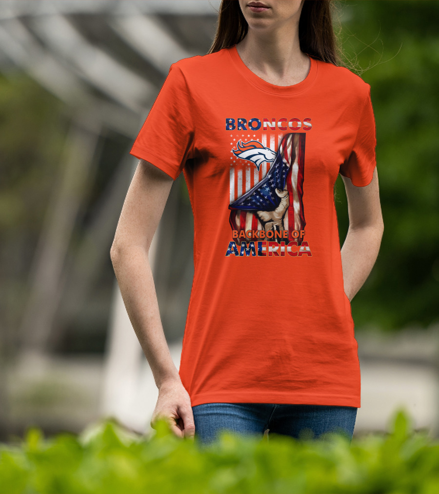 Broncos Backbone Of America Flag T-Shirt