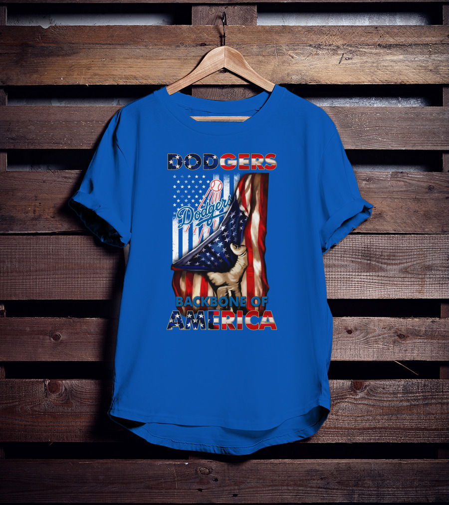 Dodgers Backbone Of America American Flag Patriotism T-Shirt