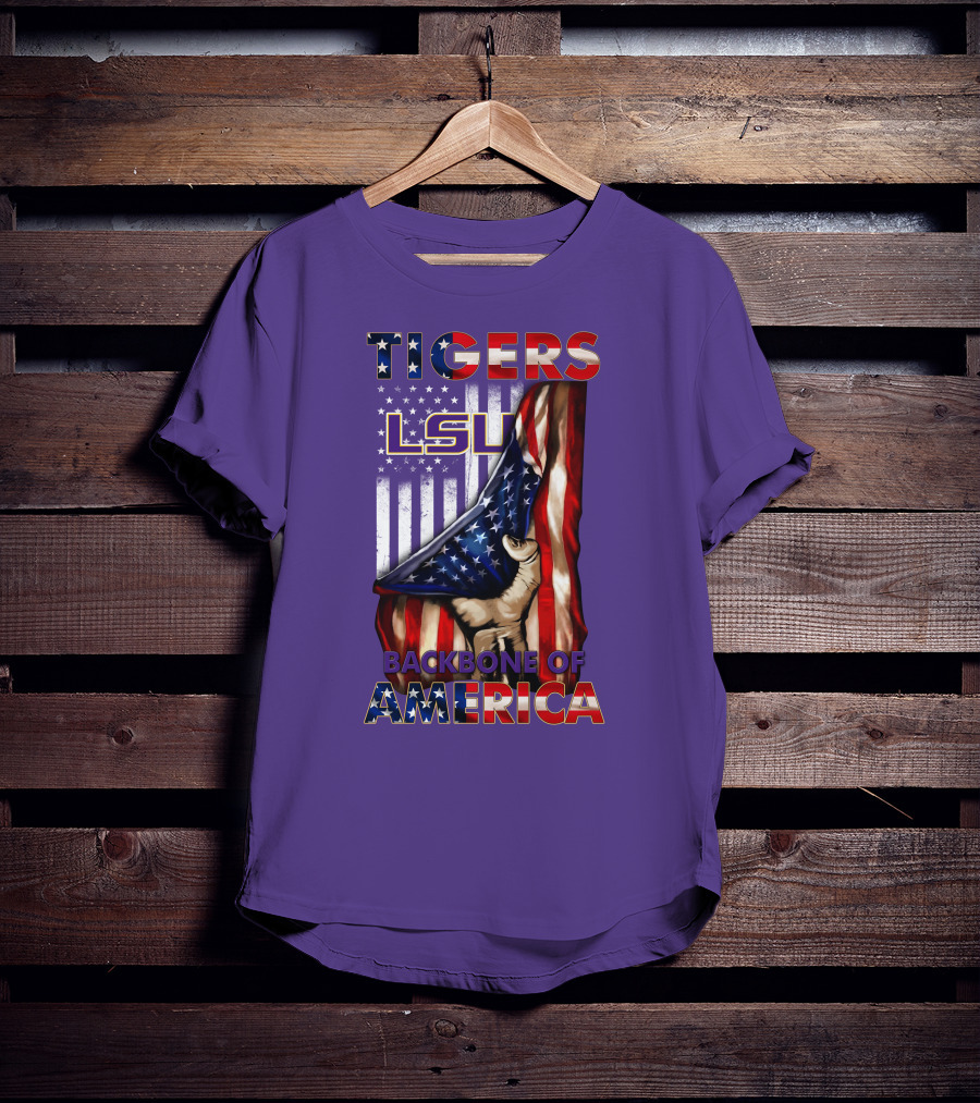 Lsu Tigers Backbone Of America Usa Flag T-Shirt