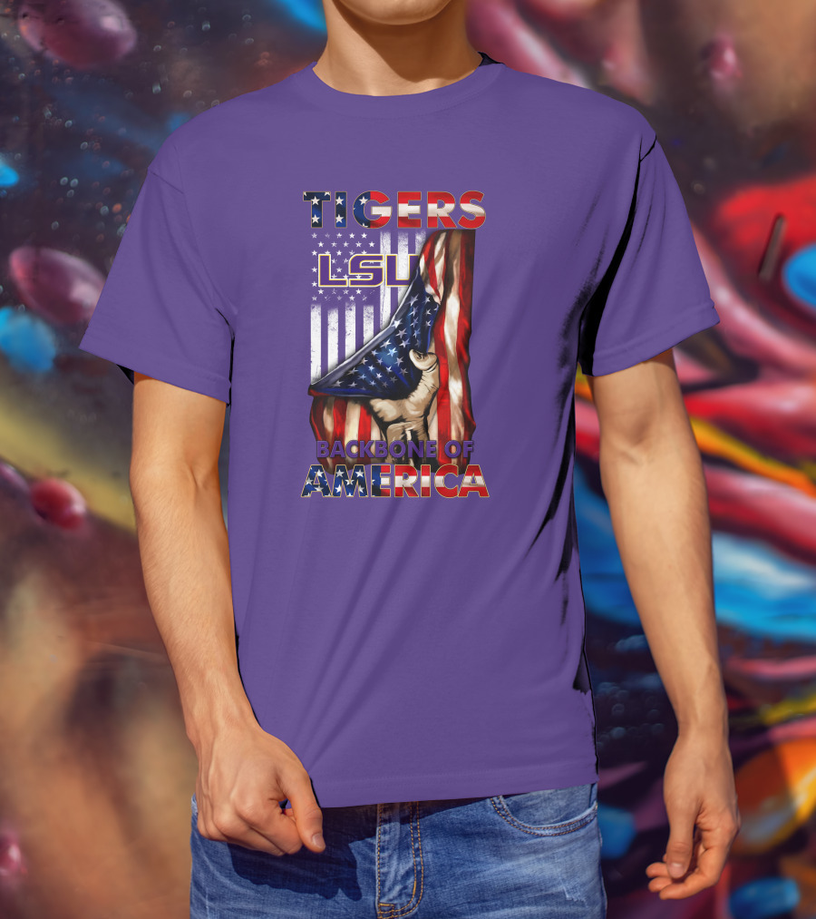 Lsu Tigers Backbone Of America Usa Flag T-Shirt