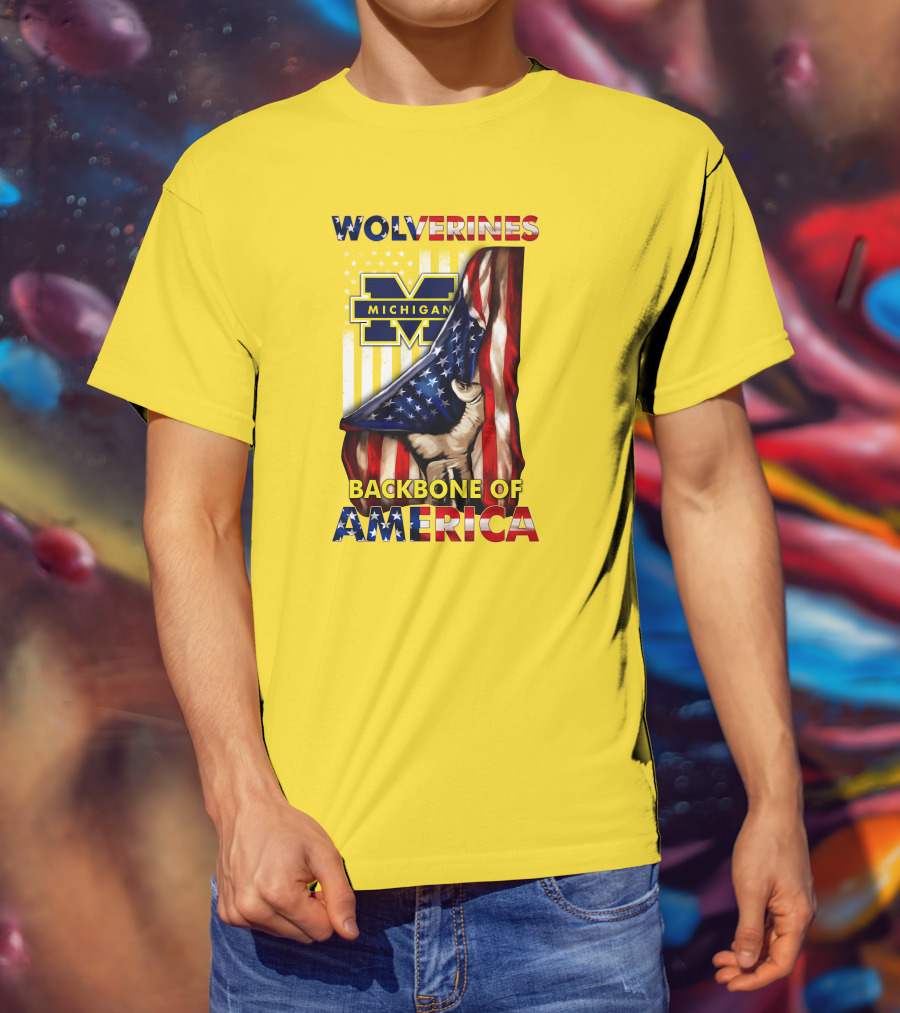 Wolverines Michigan Backbone Of America Stars And Stripes T-Shirt