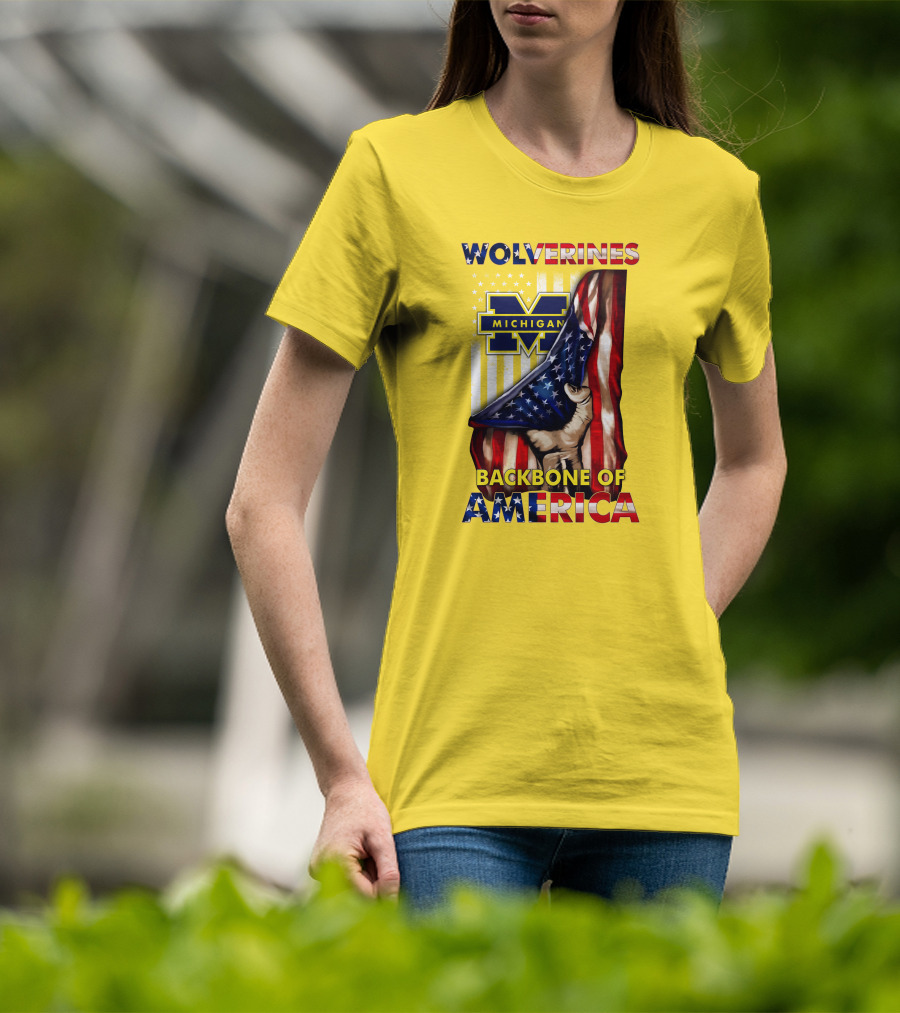 Wolverines Michigan Backbone Of America Stars And Stripes T-Shirt