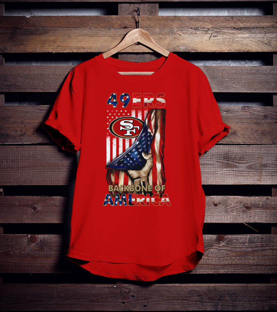 49ers Sf American Flag Backbone Of America T-Shirt
