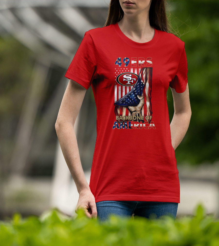 49ers Sf American Flag Backbone Of America T-Shirt