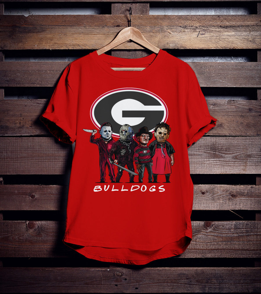 Georgia Bulldogs Halloween Slasher Movie Characters Team T-Shirt