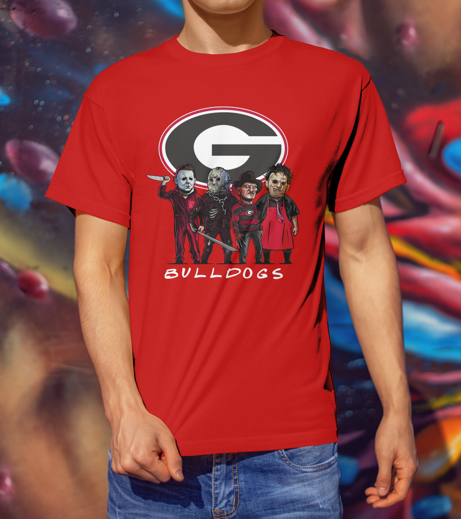 Georgia Bulldogs Halloween Slasher Movie Characters Team T-Shirt