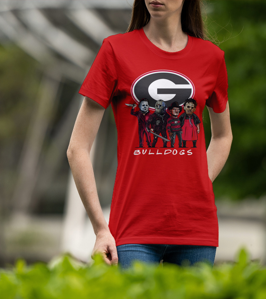 Georgia Bulldogs Halloween Slasher Movie Characters Team T-Shirt