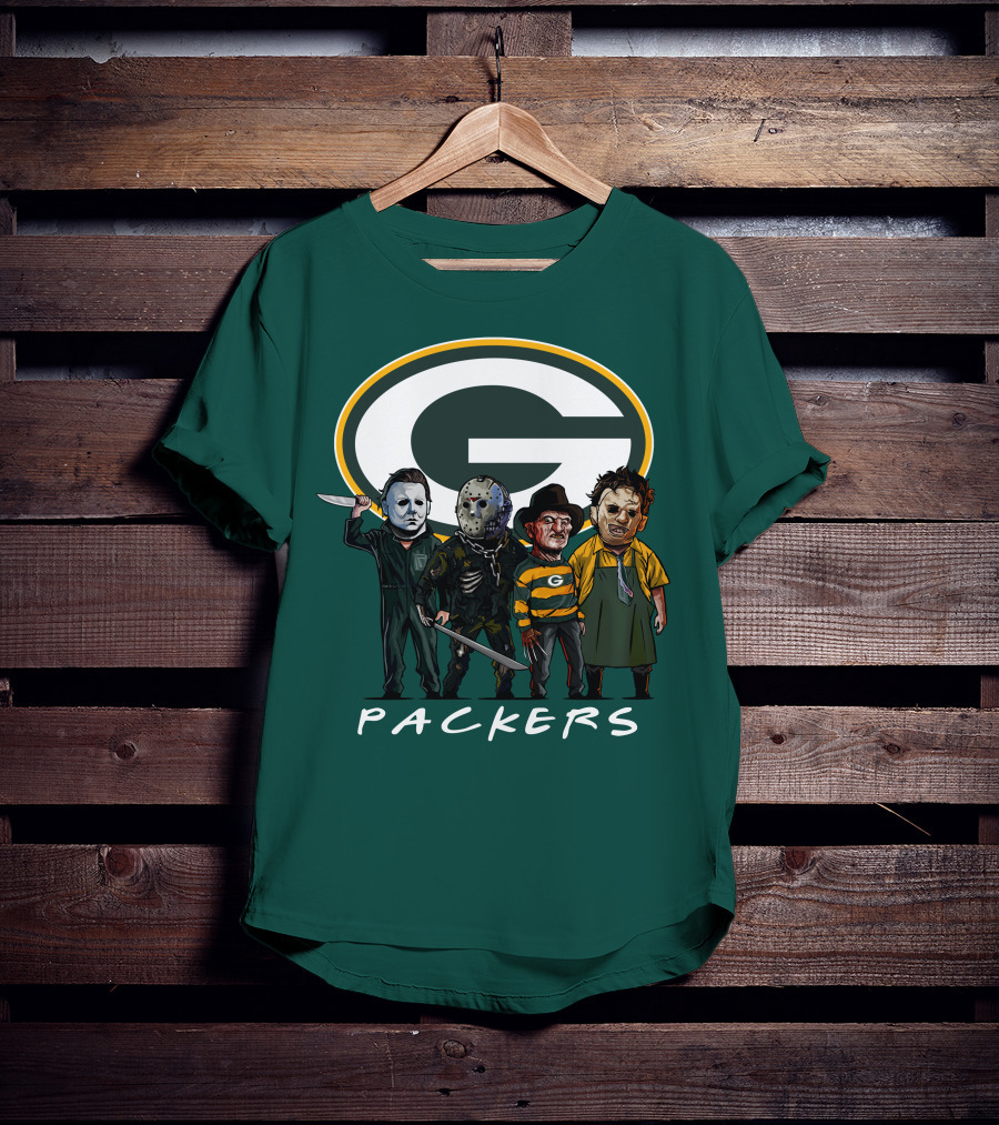 Green Bay Packers Halloween Horror Characters Squad T-Shirt