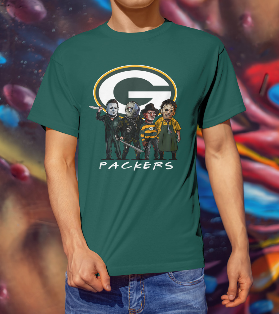 Green Bay Packers Halloween Horror Characters Squad T-Shirt