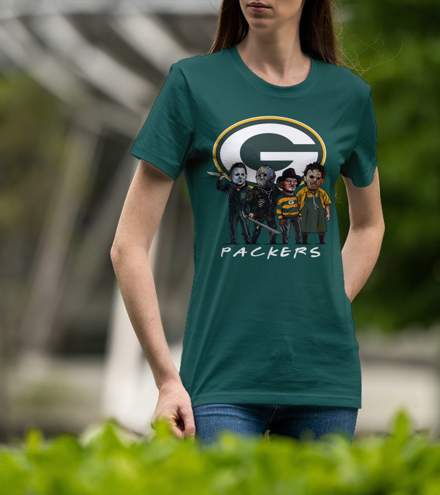 Green Bay Packers Halloween Horror Characters Squad T-Shirt