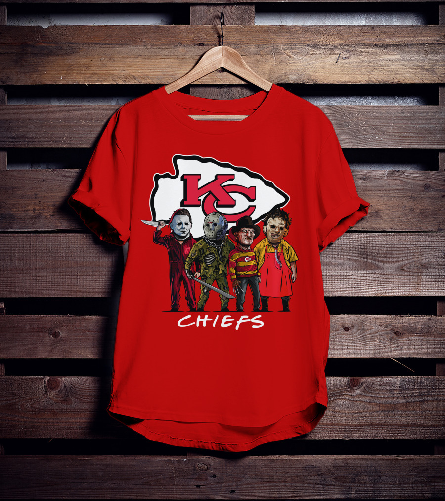 Kansas City Chiefs Halloween Slasher Squad Horror Team T-Shirt