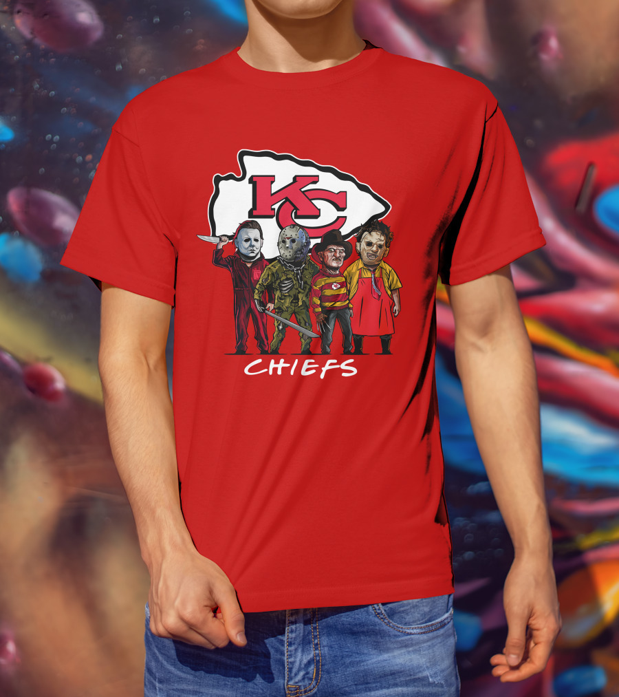 Kansas City Chiefs Halloween Slasher Squad Horror Team T-Shirt