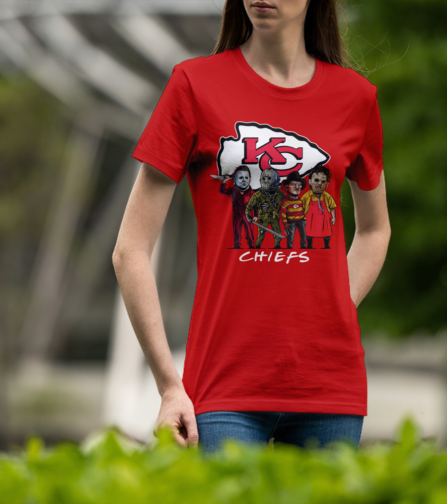 Kansas City Chiefs Halloween Slasher Squad Horror Team T-Shirt