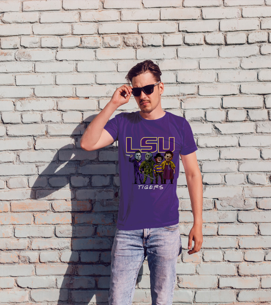 LSU Tigers Halloween The Slasher Squad Teams Horror Characters T-Shirt