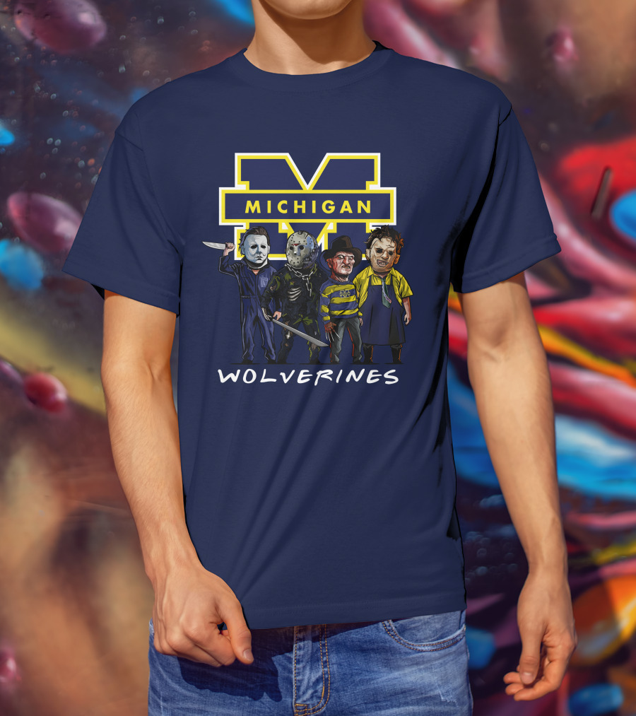 Michigan Wolverines Halloween Slasher Squad Icons M T-Shirt