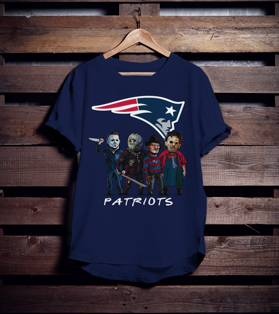 New England Patriots Halloween Horror Slasher Squad Team T-Shirt
