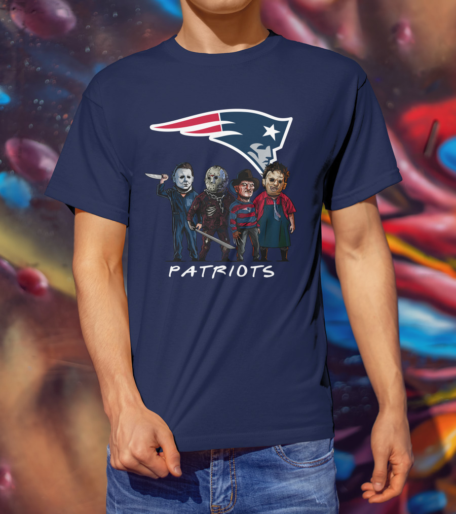 New England Patriots Halloween Horror Slasher Squad Team T-Shirt