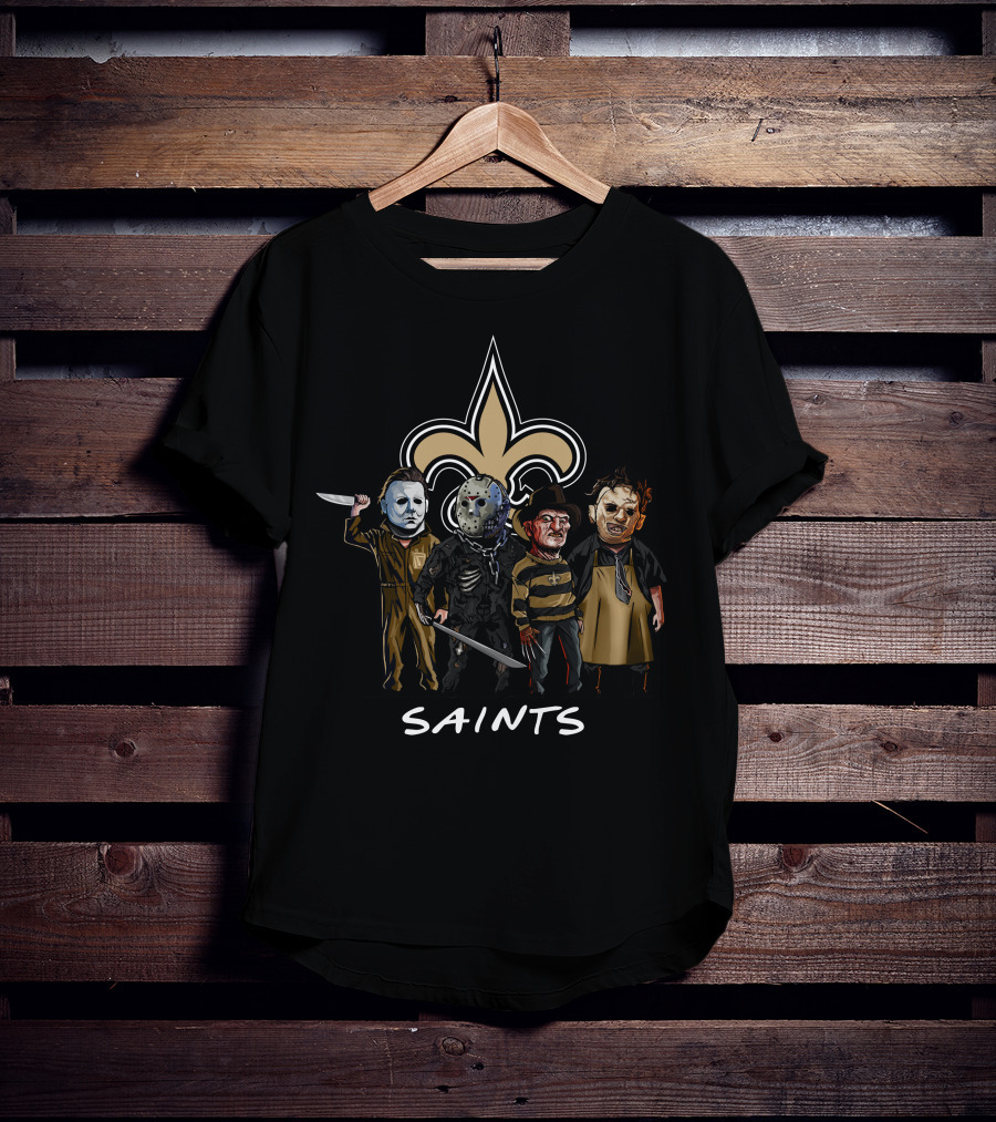 New Orleans Saints Halloween Slasher Squad Character Mashup T-Shirt