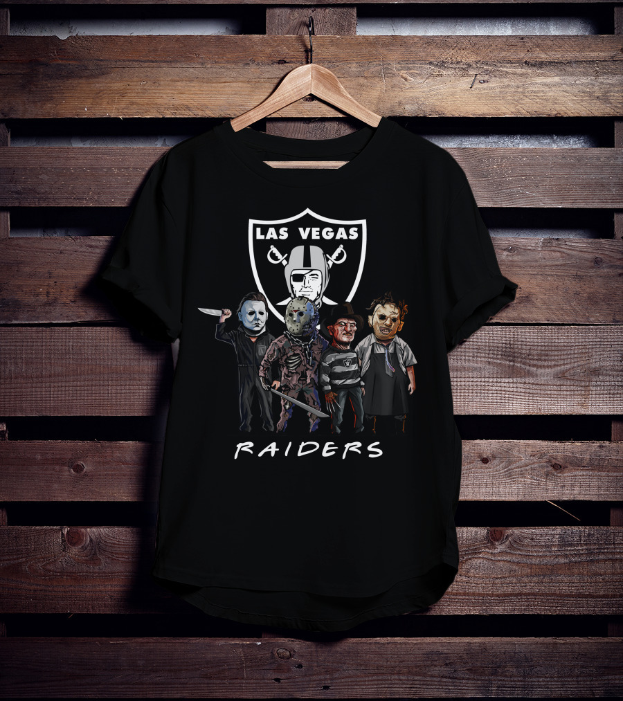Las Vegas Raiders Halloween Slasher Squad Team Horror Icons T-Shirt