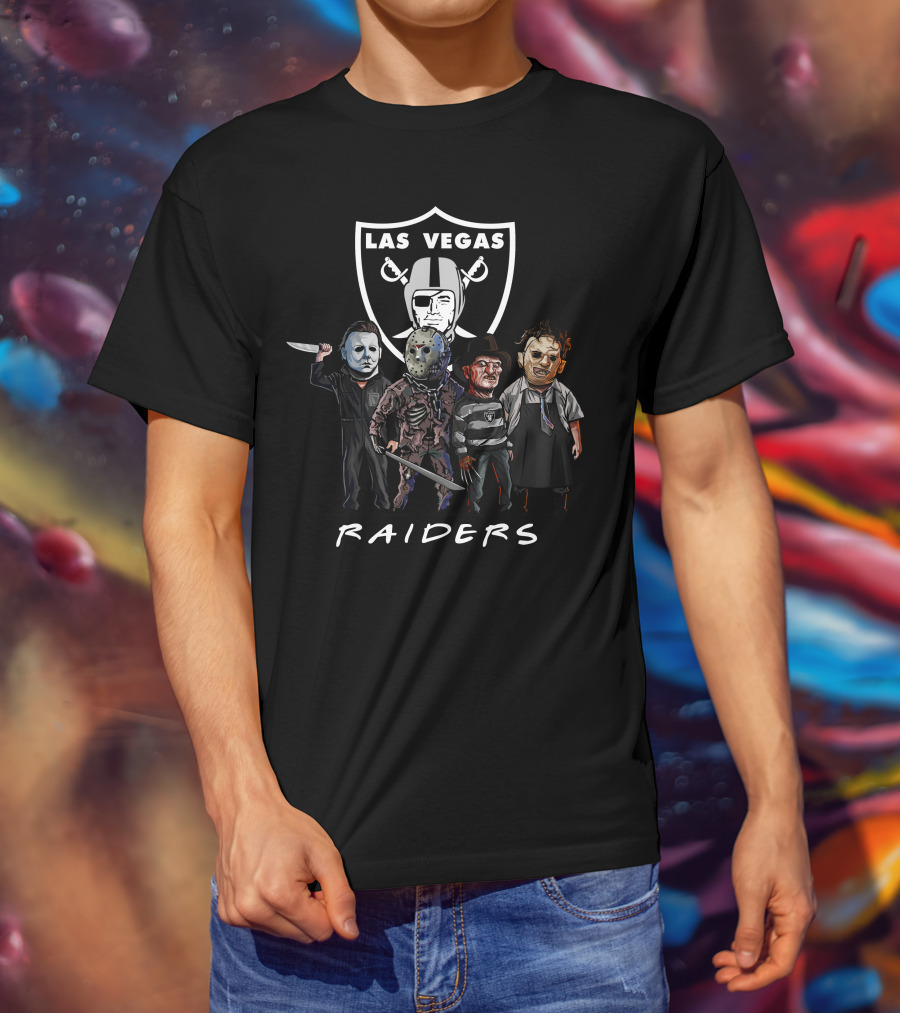 Las Vegas Raiders Halloween Slasher Squad Team Horror Icons T-Shirt