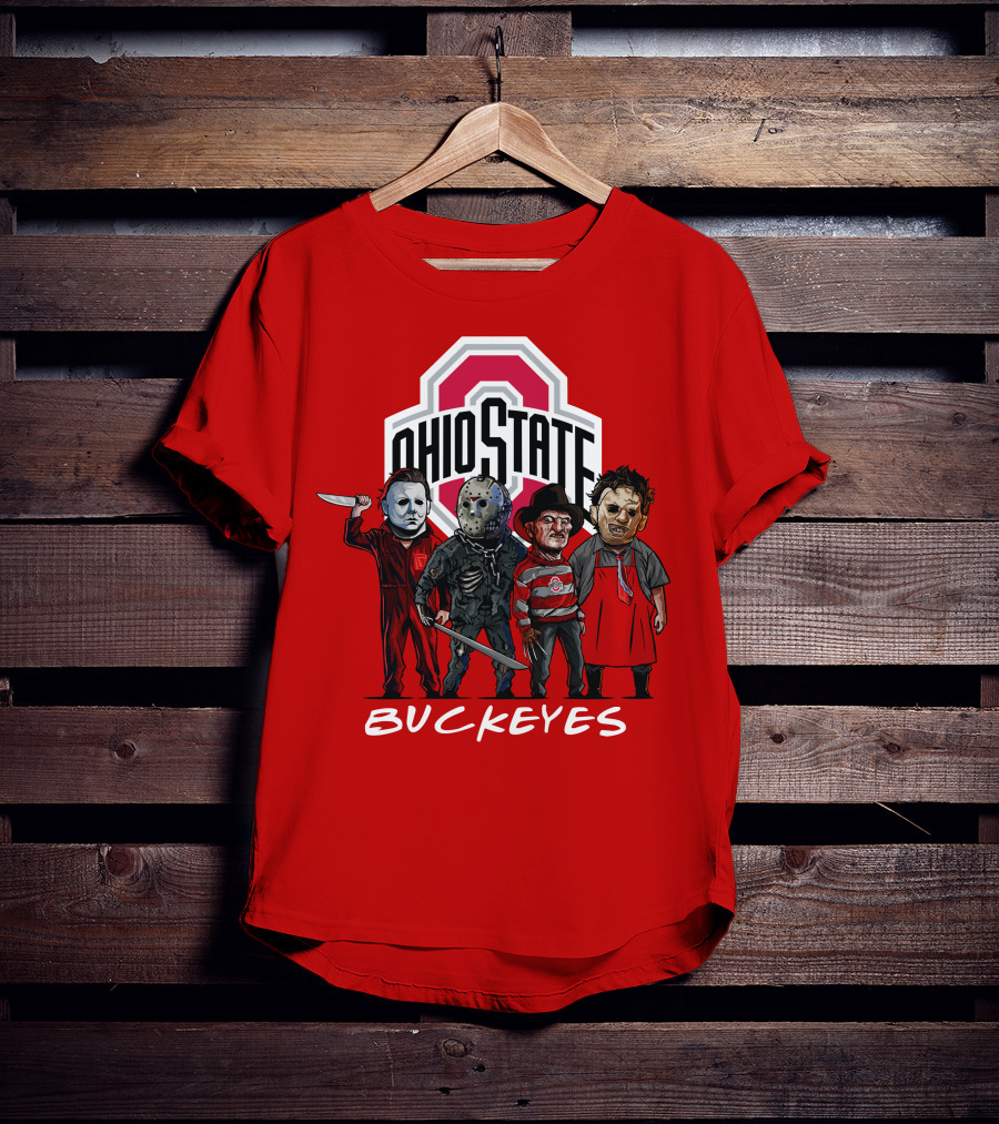 Ohio State Buckeyes Halloween The Slasher Squad Teams Horror Icons T-Shirt