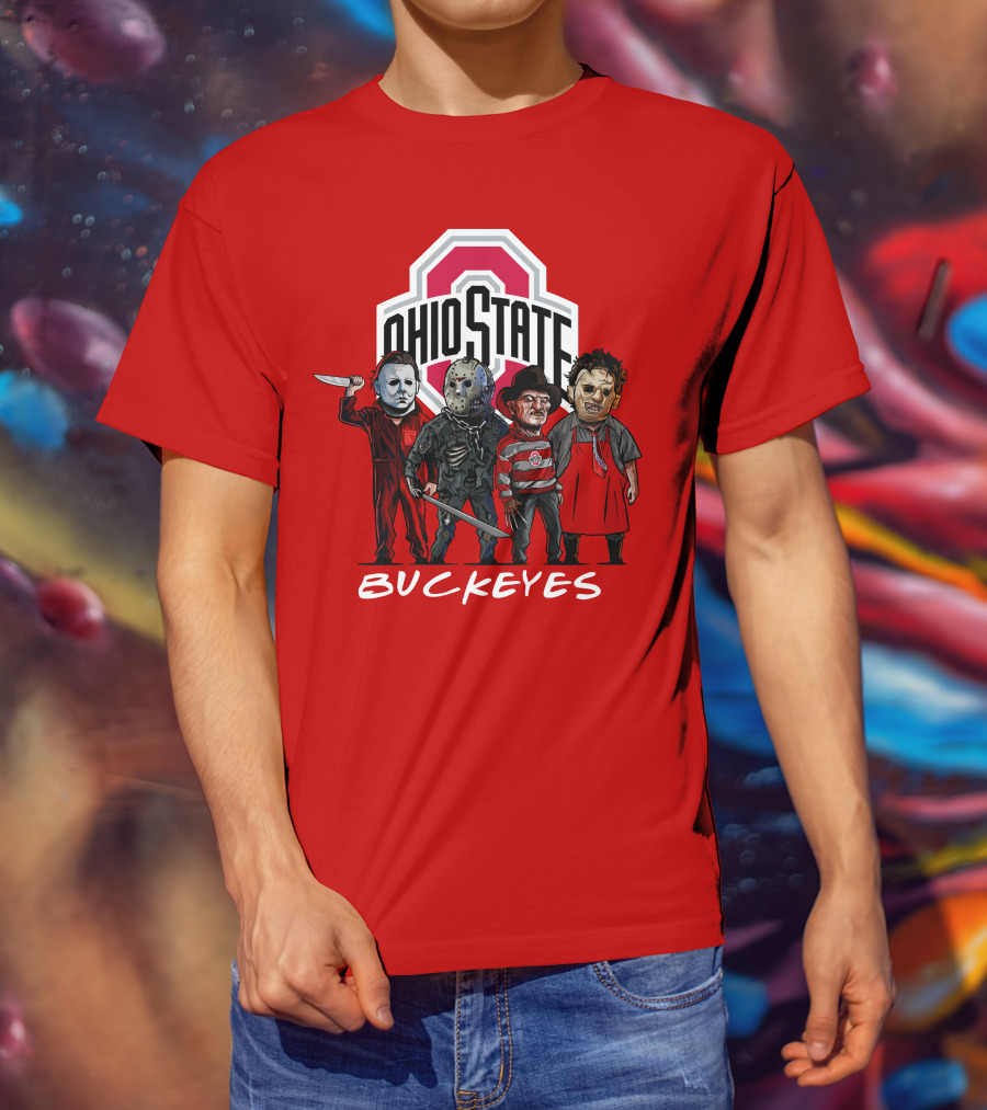 Ohio State Buckeyes Halloween The Slasher Squad Teams Horror Icons T-Shirt