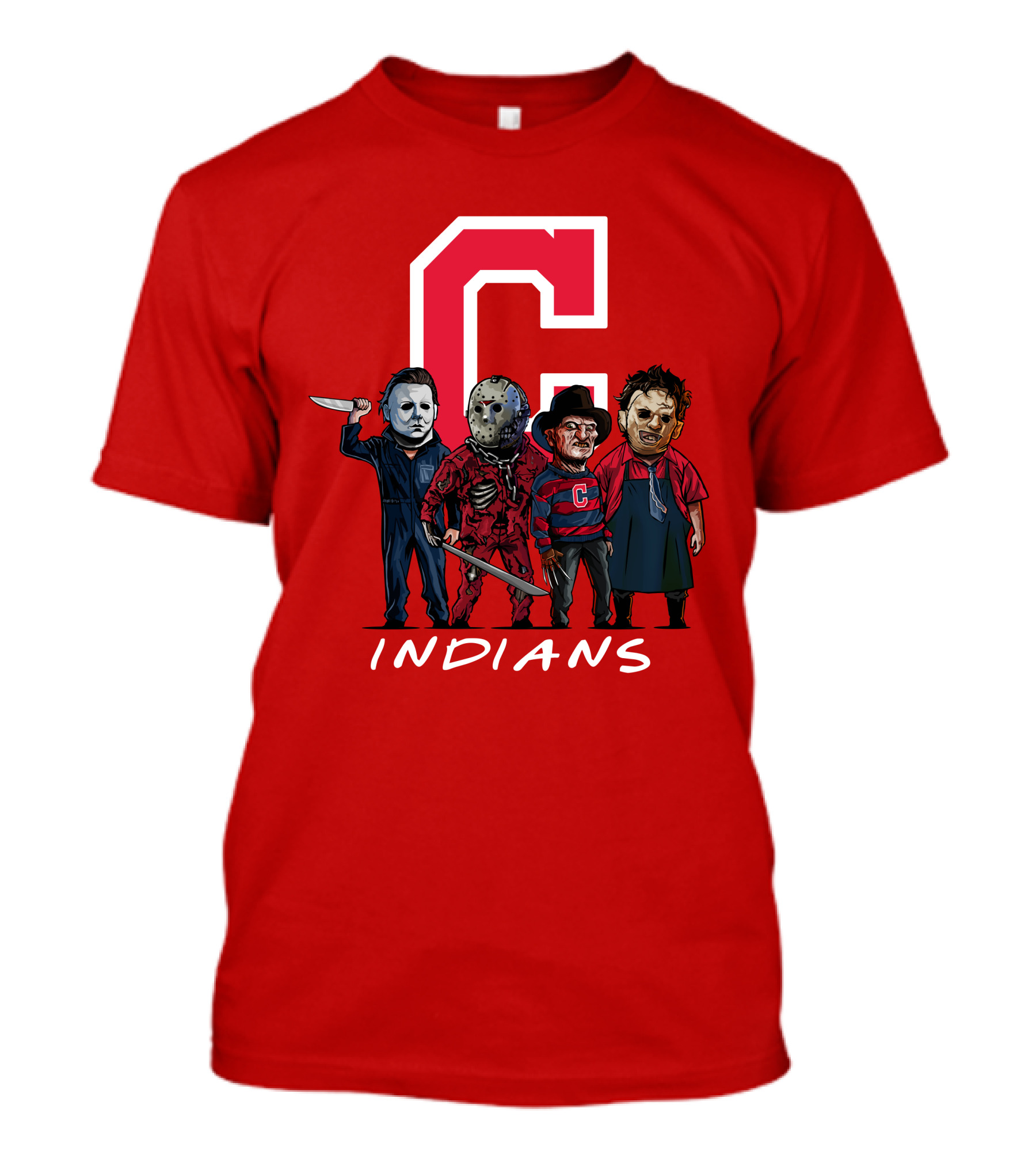 Cleveland Indians Halloween Horror Icons Slashers Crossover T-Shirt