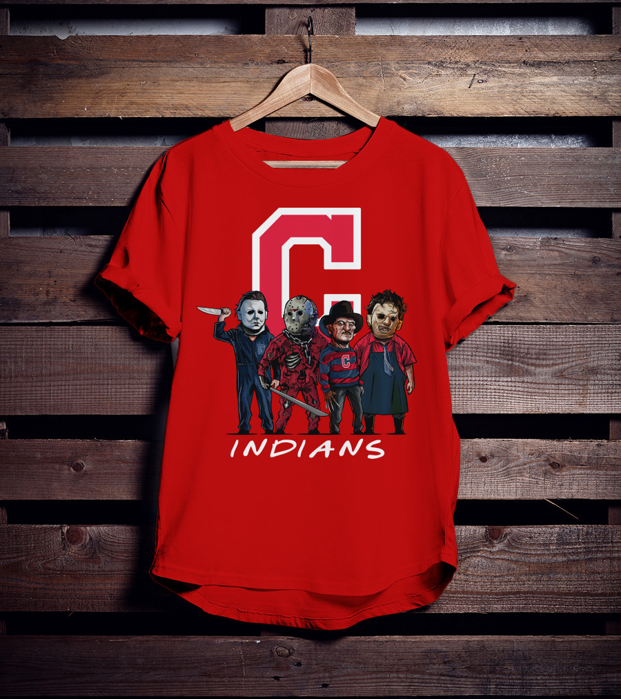 Cleveland Indians Halloween Horror Icons Slashers Crossover T-Shirt