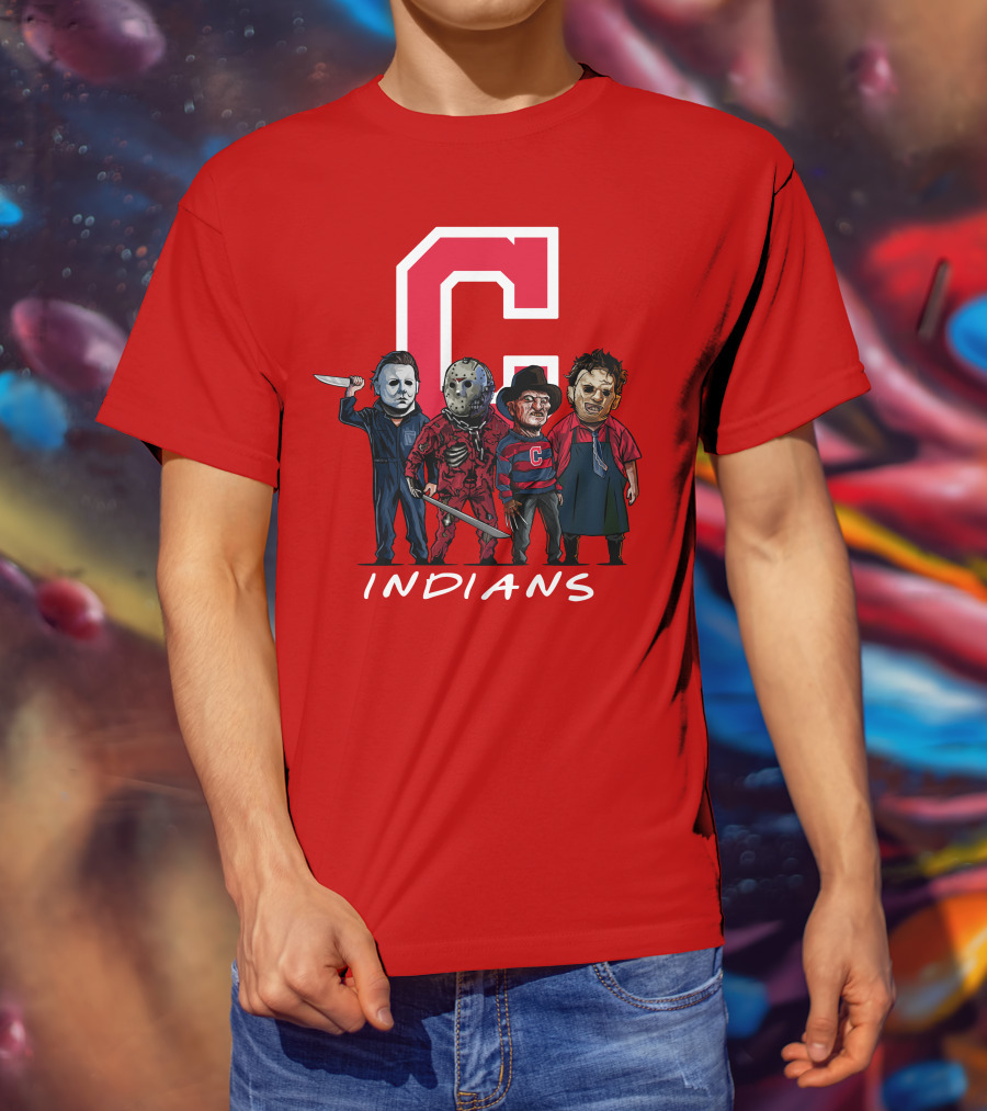 Cleveland Indians Halloween Horror Icons Slashers Crossover T-Shirt