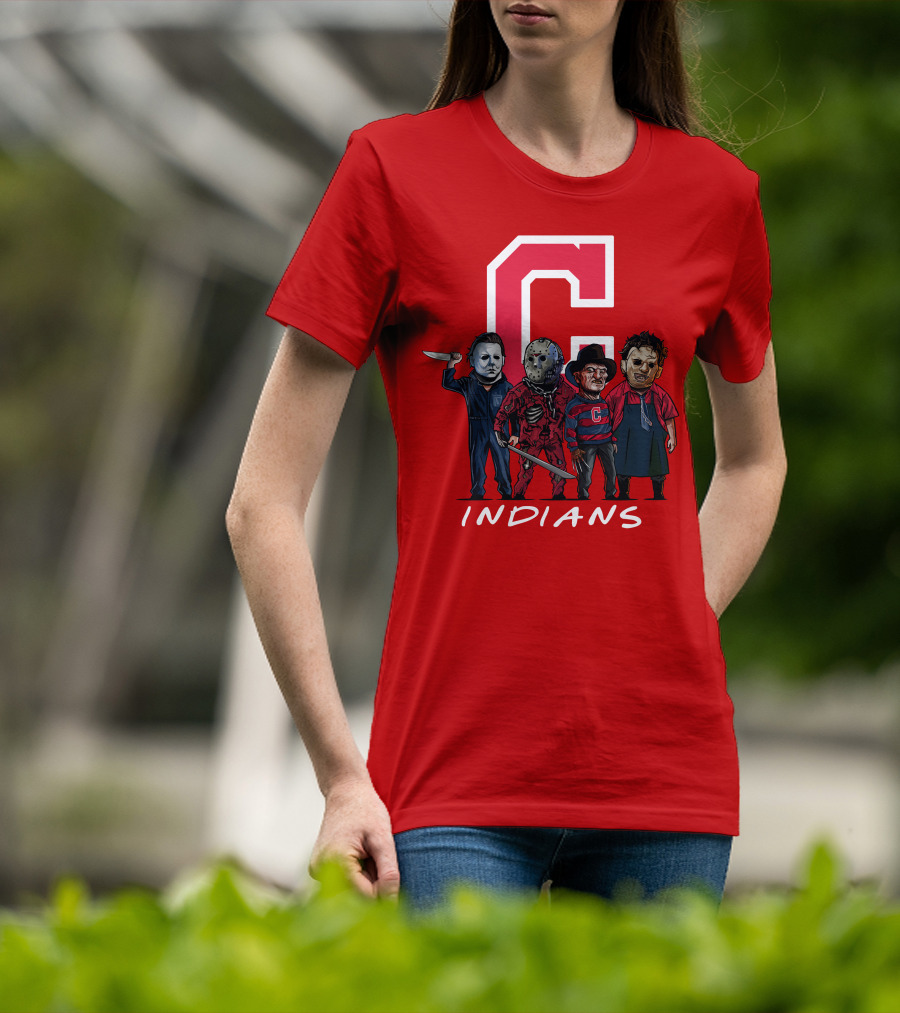 Cleveland Indians Halloween Horror Icons Slashers Crossover T-Shirt