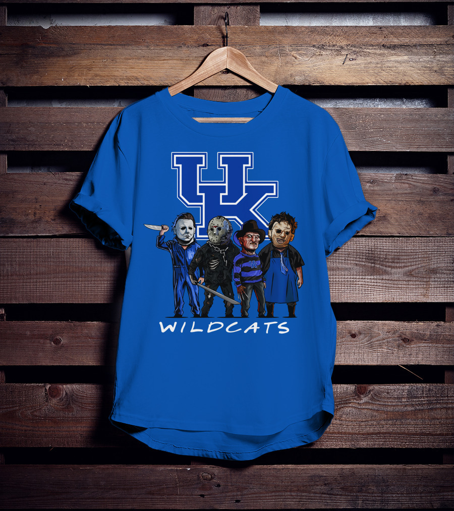 Kentucky Wildcats Halloween Horror Characters Team Up With Iconic Slashers T-Shirt