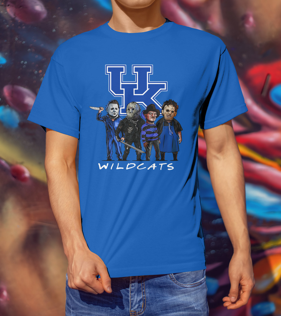 Kentucky Wildcats Halloween Horror Characters Team Up With Iconic Slashers T-Shirt