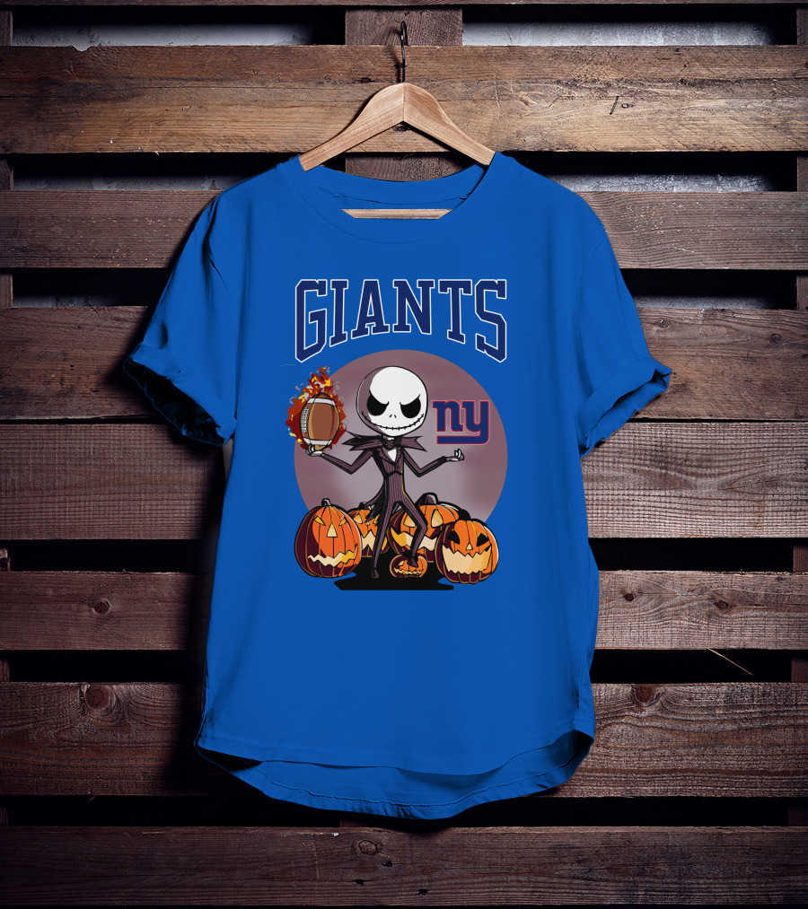 Giants NY Jack Skellington Pumpkin Halloween T-Shirt