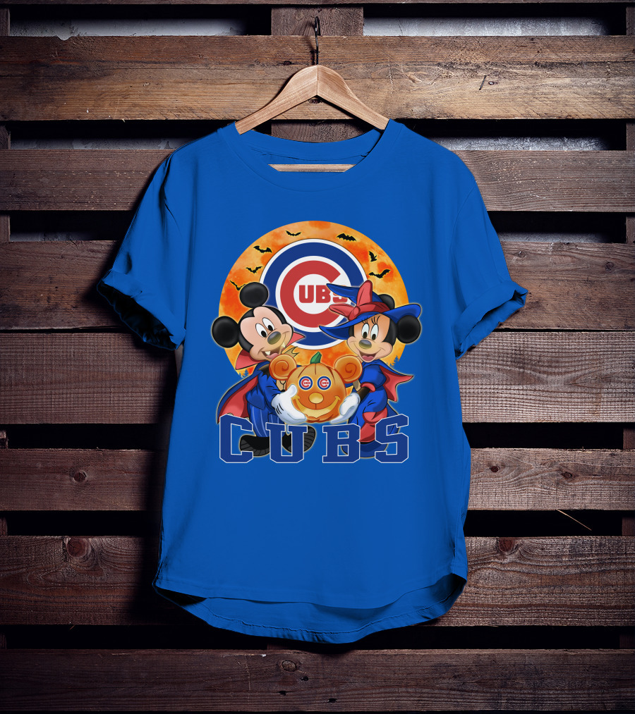 Chicago Cubs Mickey Mouse Minnie Mouse Halloween Pumpkin Magic T-Shirt