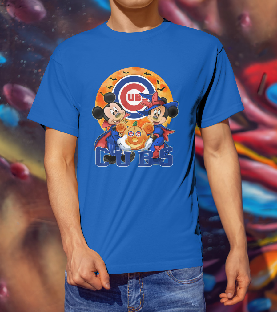Chicago Cubs Mickey Mouse Minnie Mouse Halloween Pumpkin Magic T-Shirt