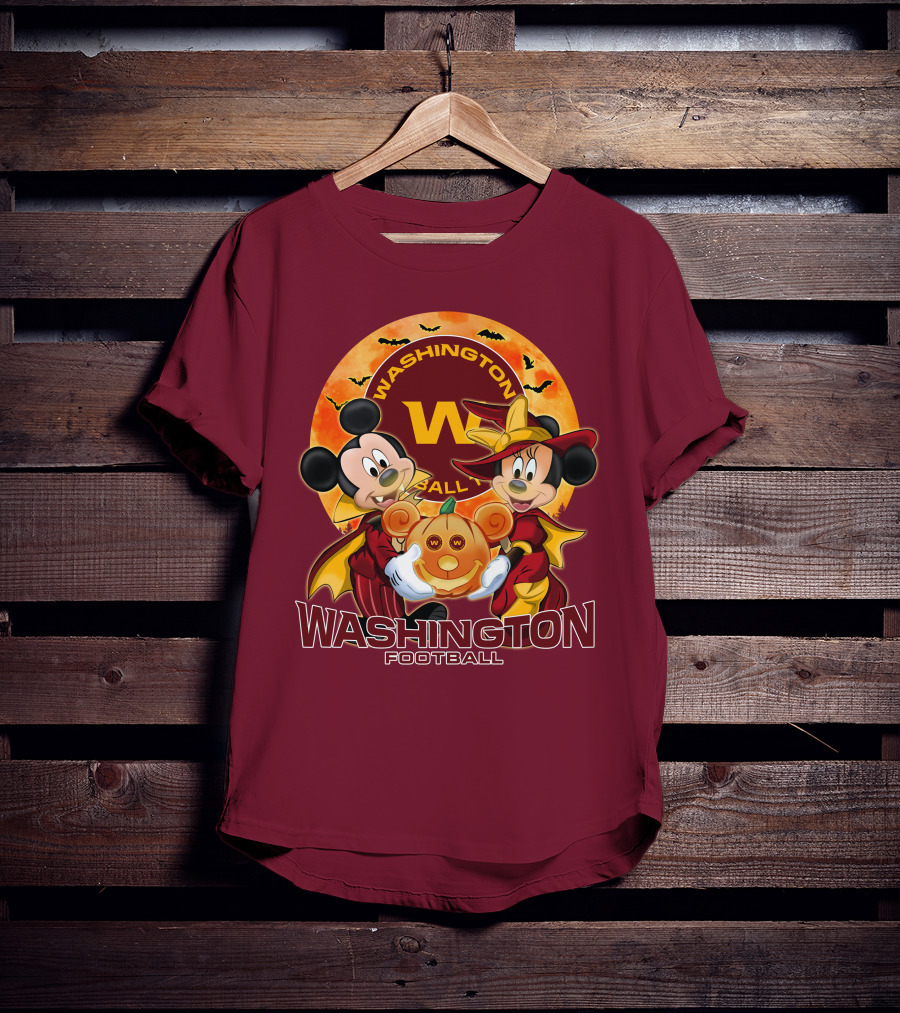 Washington Football Mickey Mouse Minnie Mouse Halloween T-Shirt