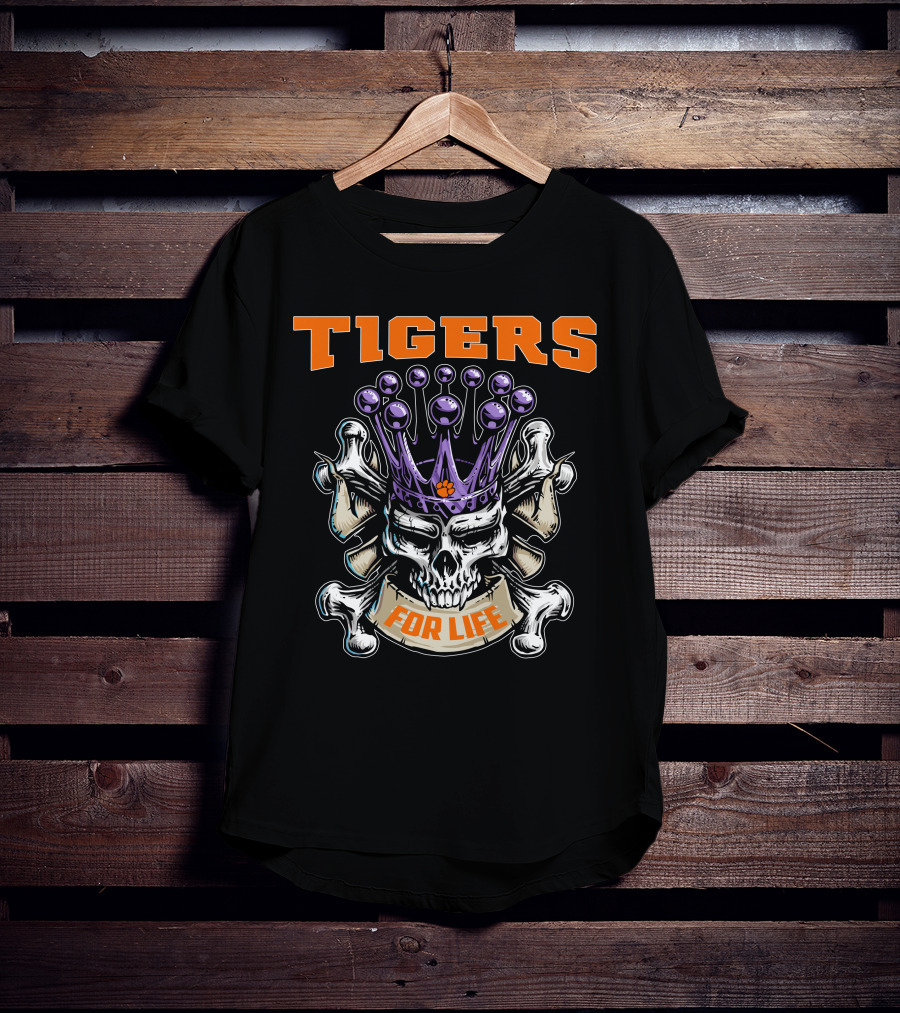 Tigers Skull King For Life T-Shirt