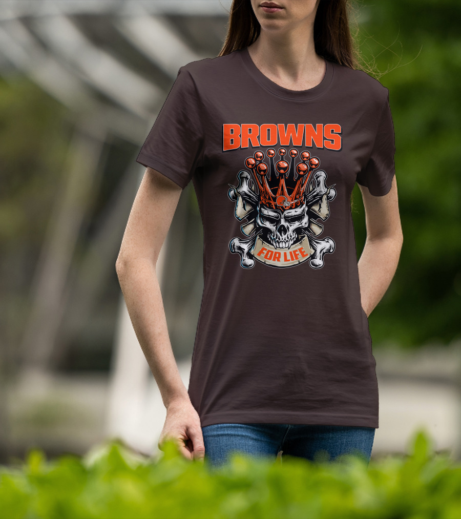Browns Skull King For Life T-Shirt