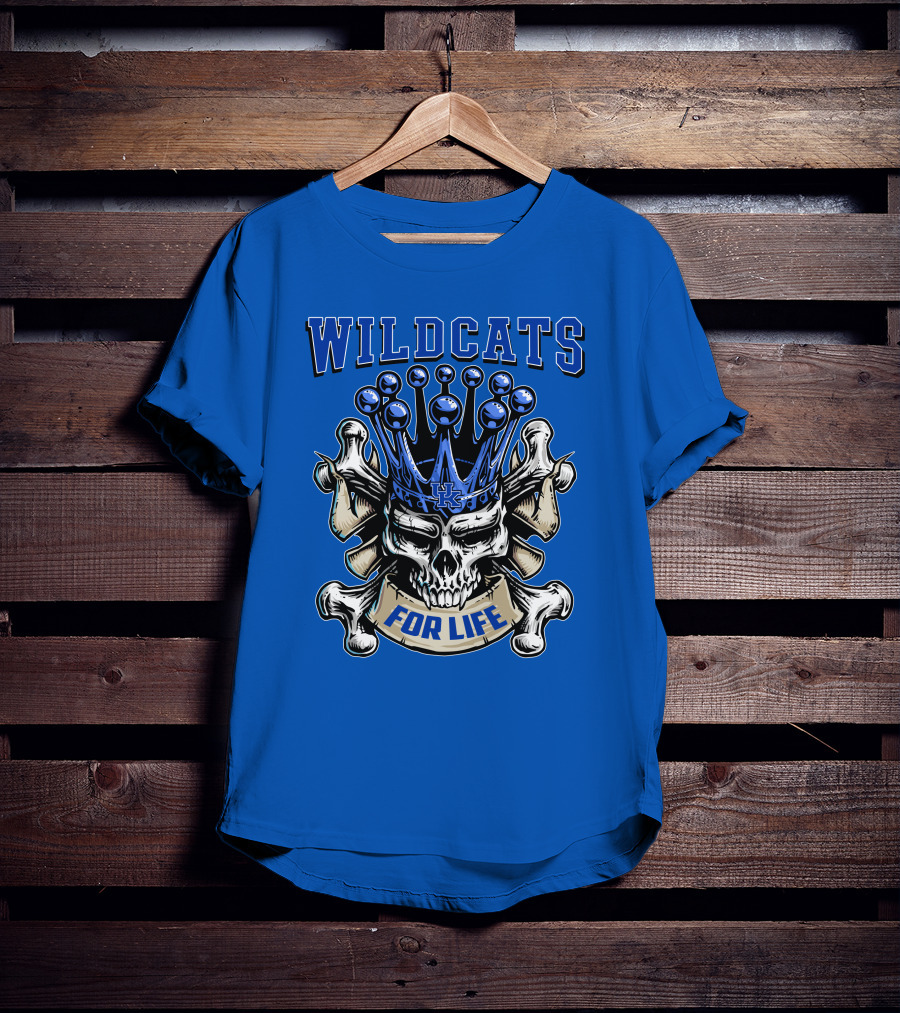 Wildcats For Life Skull King Kentucky Wildcats T-Shirt