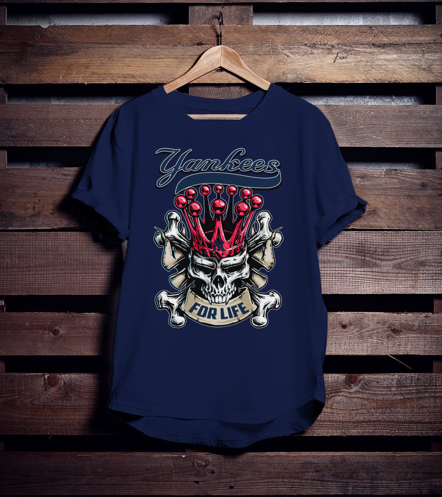 Yankees Skull King Crown For Life T-Shirt