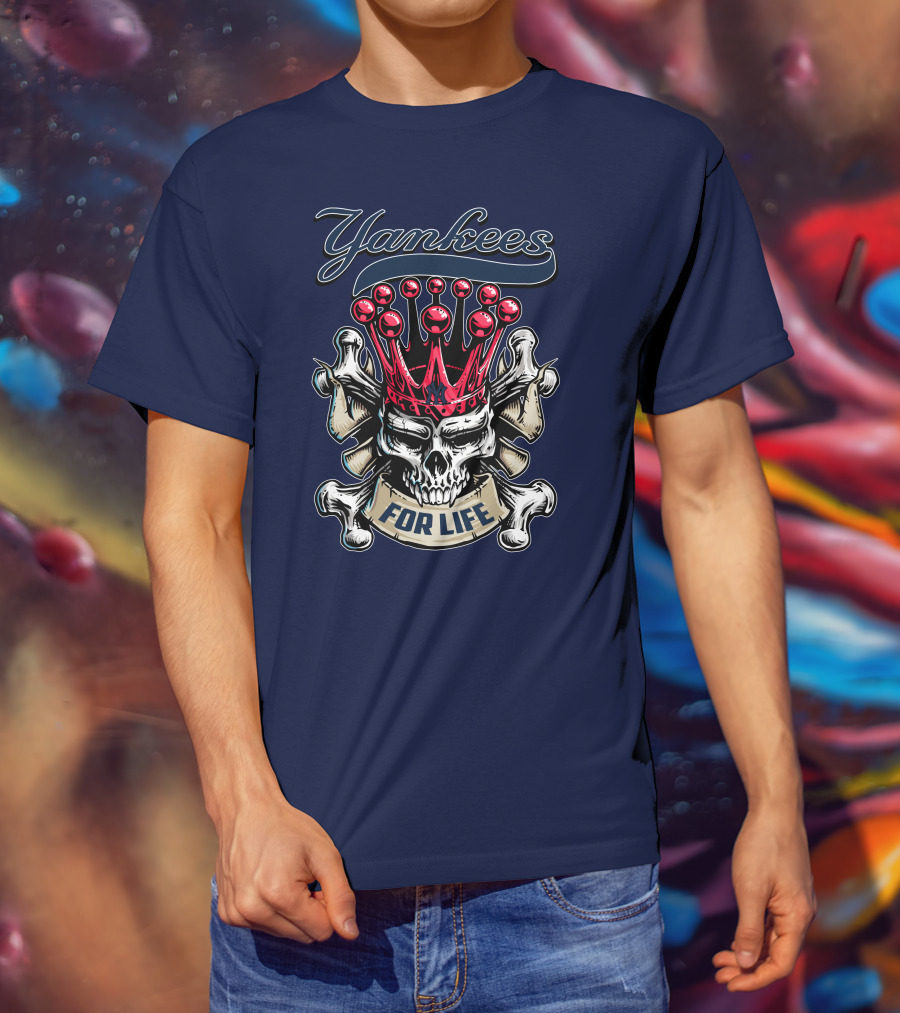 Yankees Skull King Crown For Life T-Shirt
