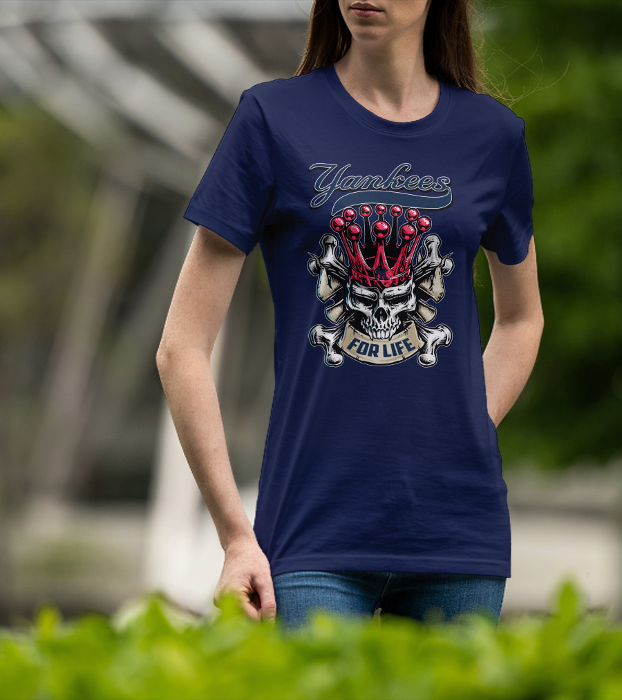 Yankees Skull King Crown For Life T-Shirt