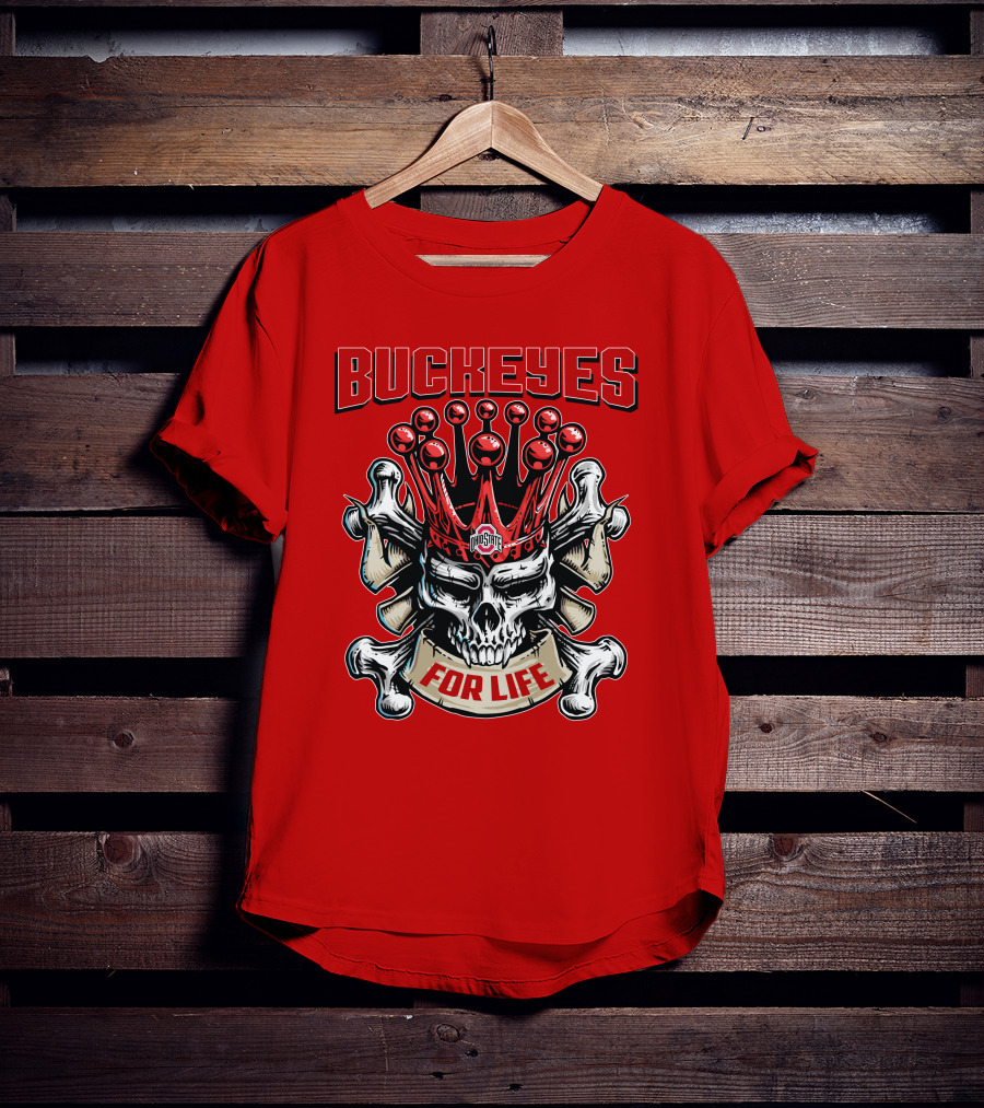 Buckeyes Skull King Ohio State For Life T-Shirt