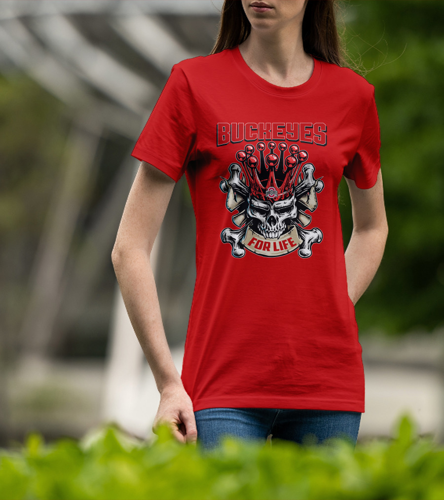 Buckeyes Skull King Ohio State For Life T-Shirt