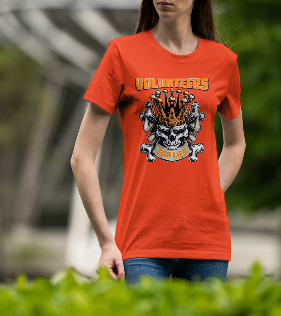 Volunteers Skull King Crown Tennessee For Life T-Shirt