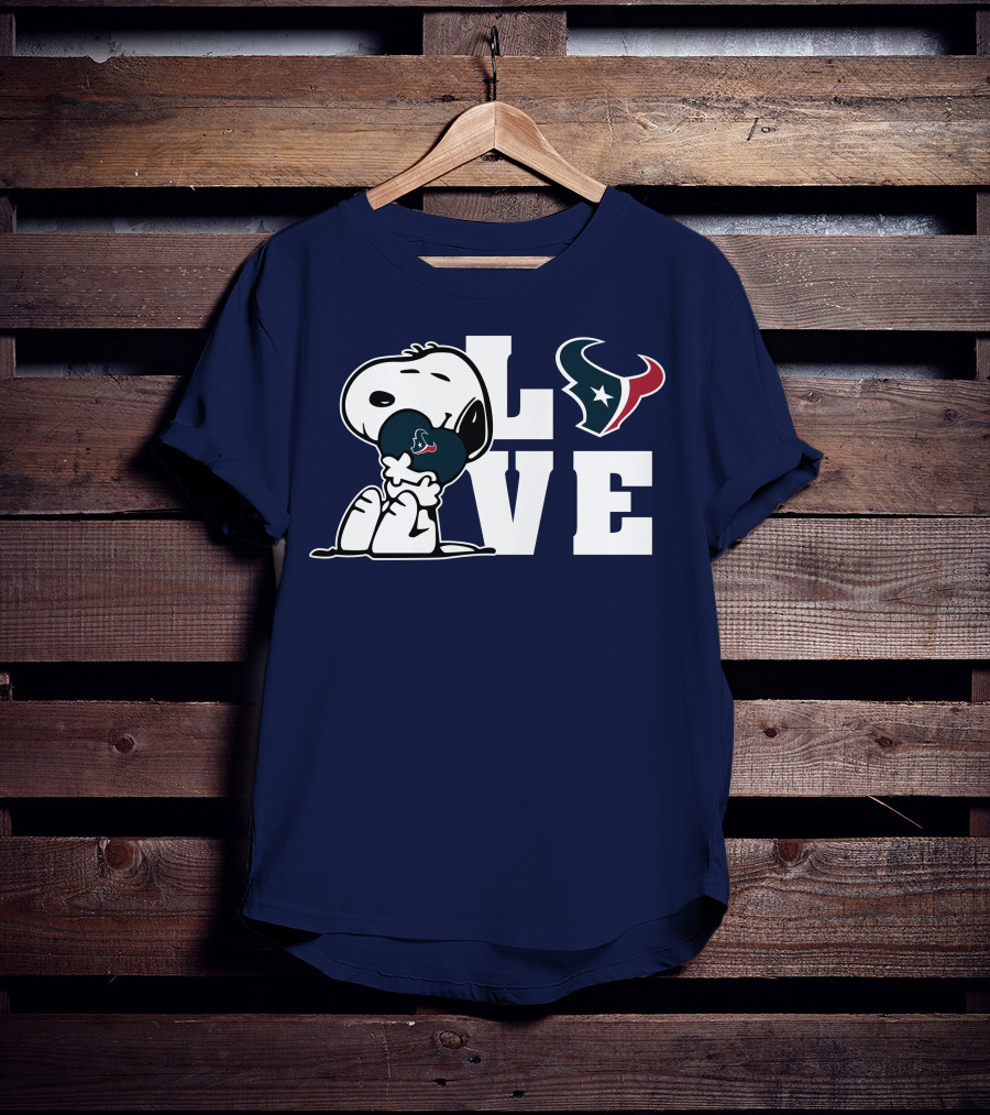 Snoopy Hugging Love Houston Texans T-Shirt