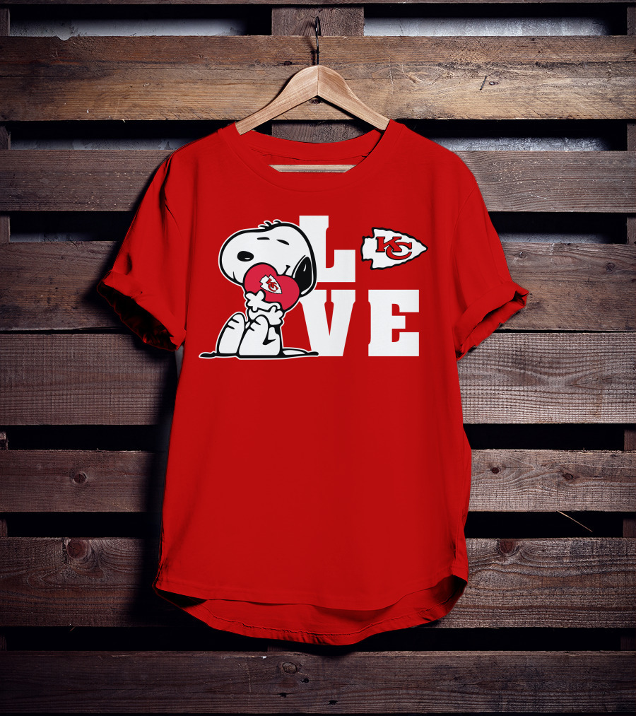 Snoopy Love Kc Kansas City Chiefs T-Shirt