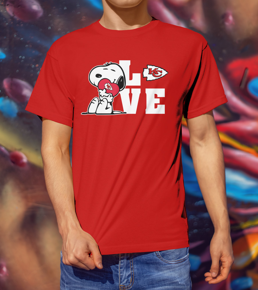 Snoopy Love Kc Kansas City Chiefs T-Shirt