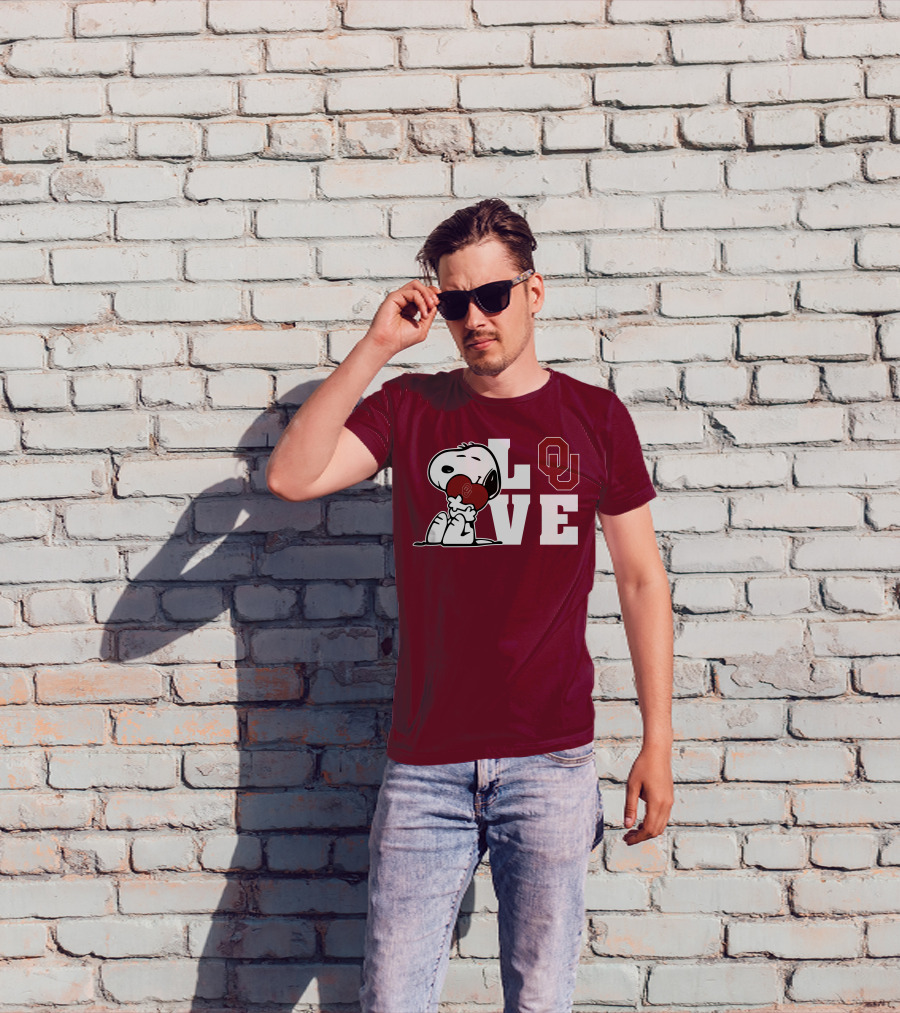 Snoopy Love Ou Oklahoma Sooners T-Shirt